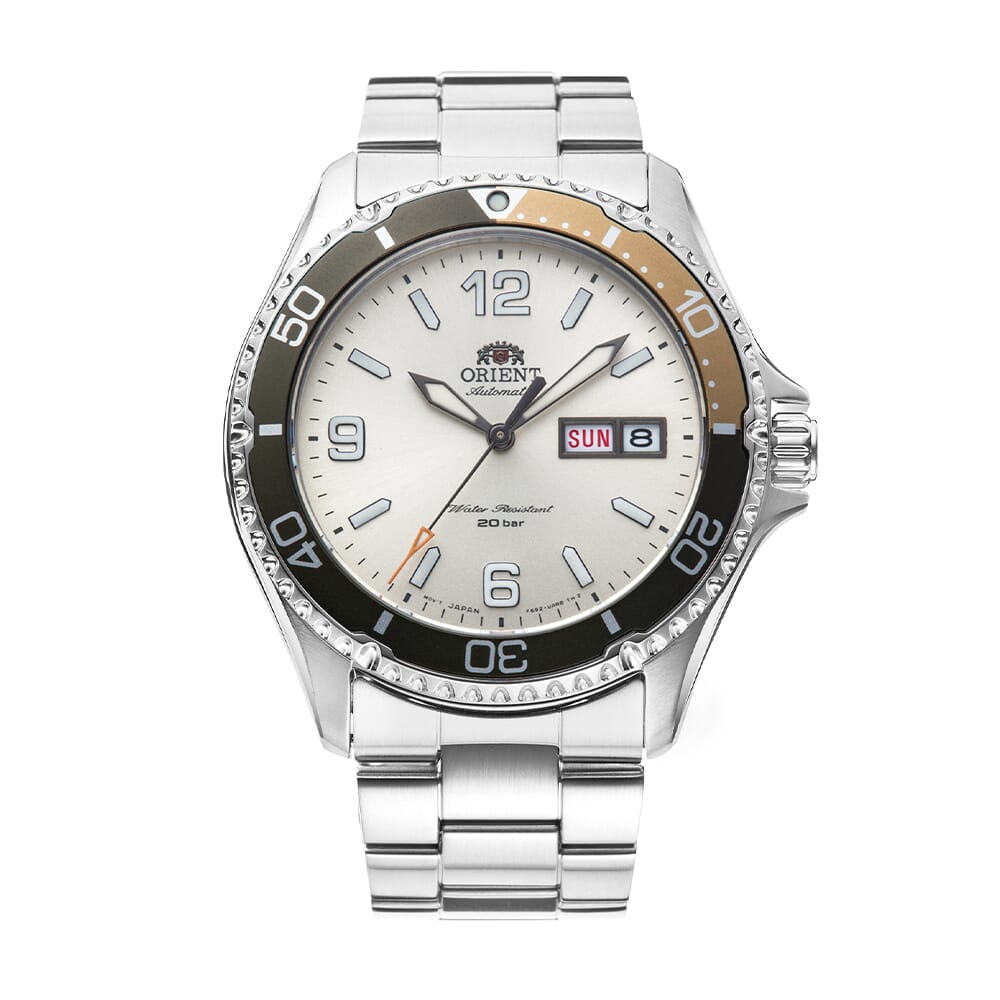 Orient Ivory Dial Stainless Steel Mechanical Watch for Men's RA-AA0821S39B