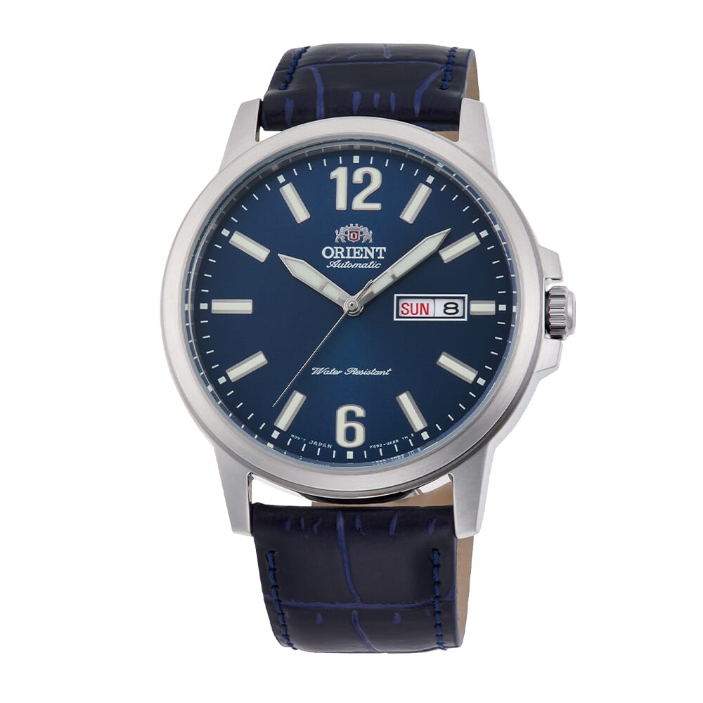Orient Blue Dial Leather Strap Mechanical Watch for Men's RA-AA0C05L39B
