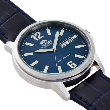 Orient Blue Dial Leather Strap Mechanical Watch for Men's RA-AA0C05L39B