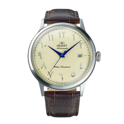 Orient Bambino Arabic Numerals Ivory Dial Leather Strap Watch - 40.5mm RA-AC0039Y