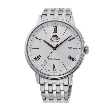 Orient White Dial Stainless Steel Mechanical Watch for Men's RA-AC0J04S