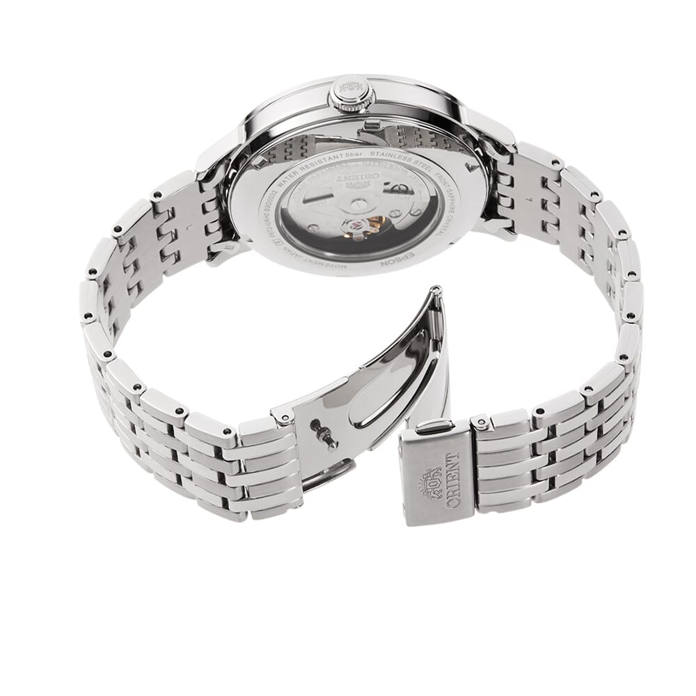 Orient White Dial Stainless Steel Mechanical Watch for Men's RA-AC0J04S
