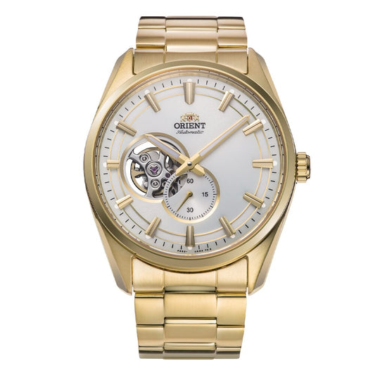 ORIENT: ساعة ميكانيكية عصرية، حزام من الفولاذ المقاوم للصدأ 316L - 40.8 ملم (RA-AR0007S)