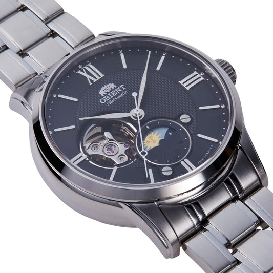 Orient RA-AS0008B Automatic Sun & Moon phase Stainless Steel Men's Watch 42mm case Men's Watch