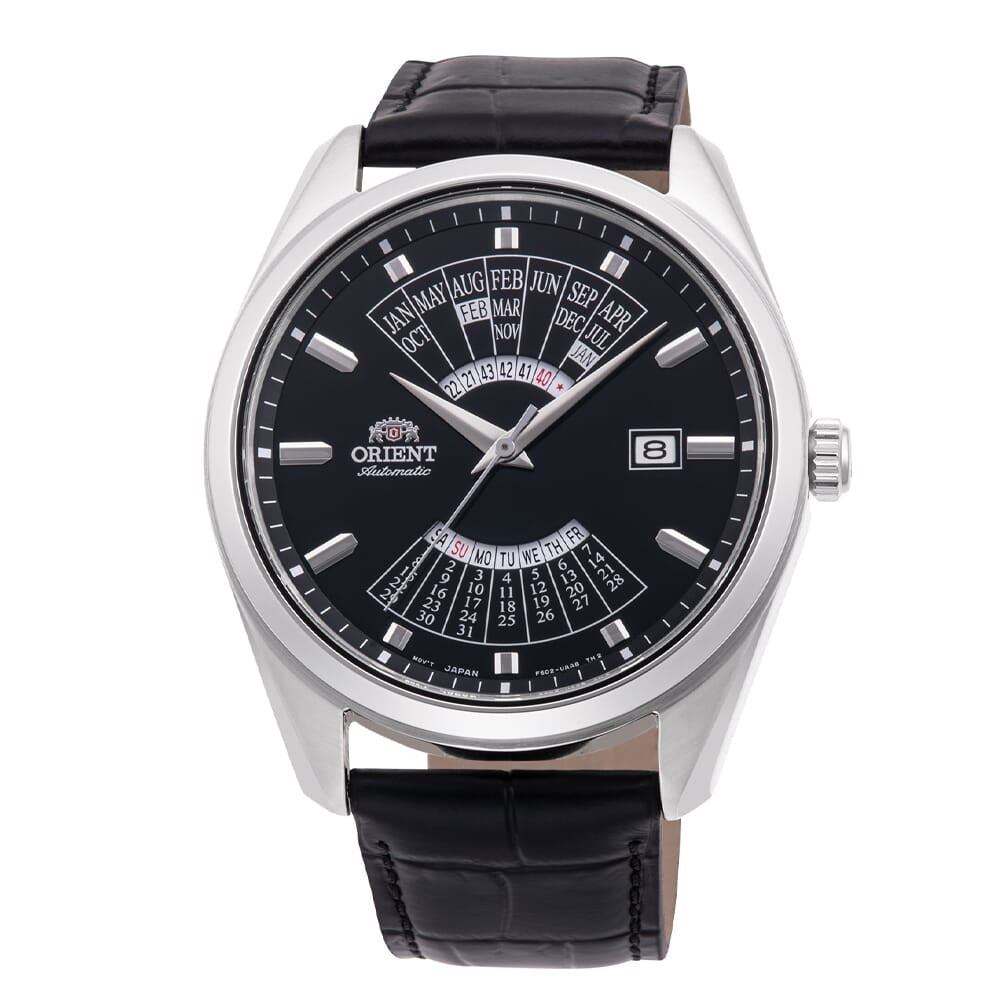 ساعة أورينت ميكانيكية عصرية للرجال بحزام جلدي RA-BA0006B00C