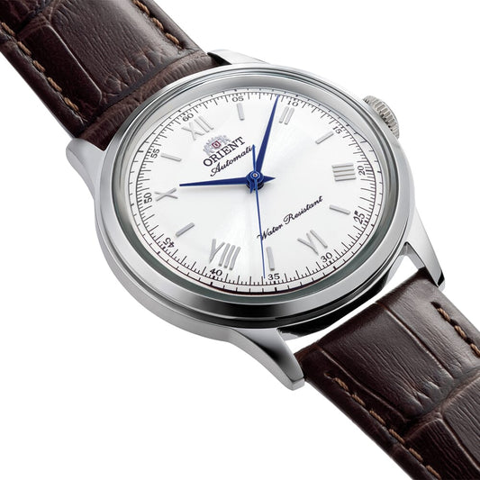 Orient Bambino Silver Dial Leather Strap Automatic gents watch RA-BB0002S30B
