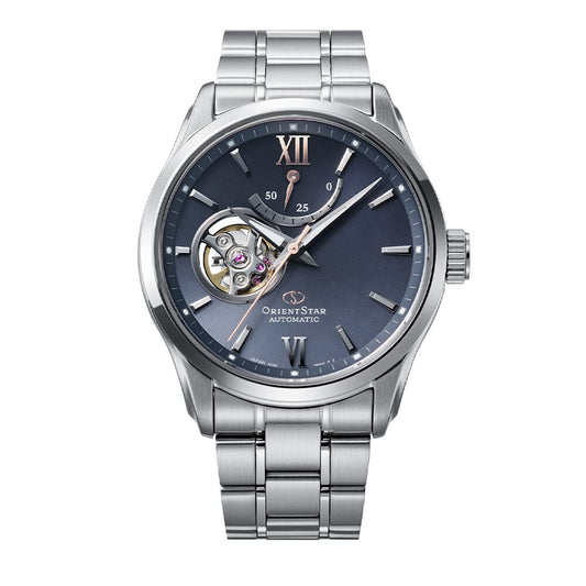 Orient star Semi Skeleton Grey Dial Stainless Steel Watch for Men's RE-AT0021L