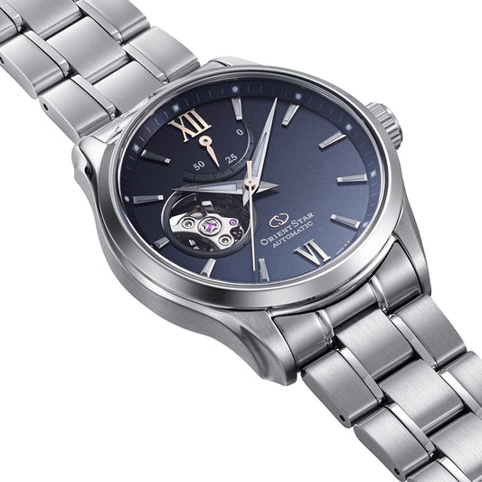 Orient star Semi Skeleton Grey Dial Stainless Steel Watch for Men's RE-AT0021L