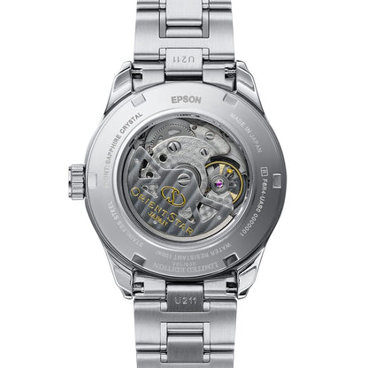 Orient star Semi Skeleton Grey Dial Stainless Steel Watch for Men's RE-AT0021L