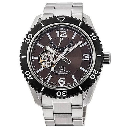 Orient Star Semi Skeleton Power Reserve Sapphire Brown Dial Watch RE-AT0102Y