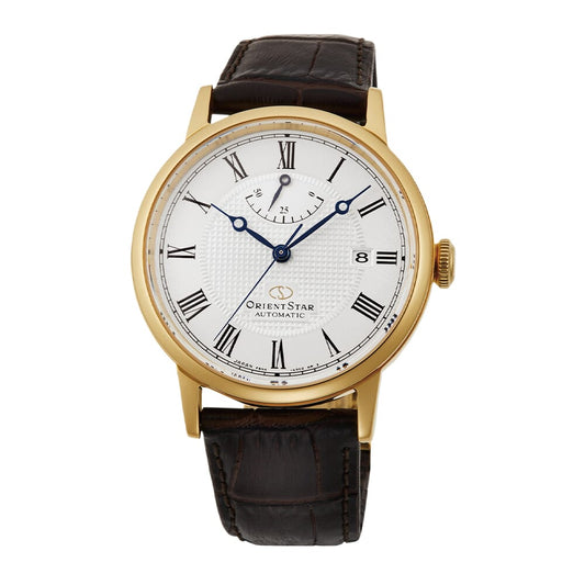 Orient Star Automatic White Dial Brown Leather Men's Watch RE-AU0001S00B