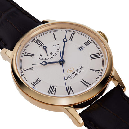 Orient Star Automatic White Dial Brown Leather Men's Watch RE-AU0001S00B