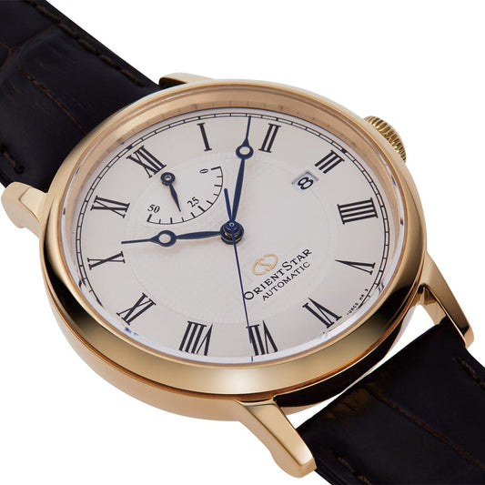 Orient Star Automatic White Dial Brown Leather Men's Watch RE-AU0001S00B