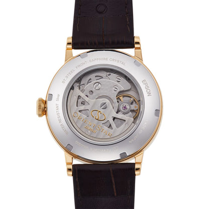 Orient Star Automatic White Dial Brown Leather Men's Watch RE-AU0001S00B