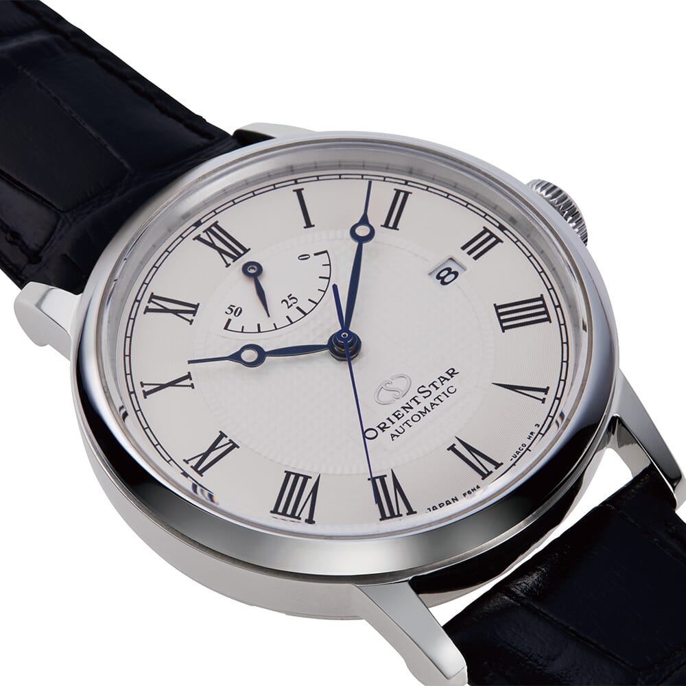 Orient Star Elegant Classic 39mm Power Reserve White Dial Leather Mens Automatic Watch RE-AU0002S00B