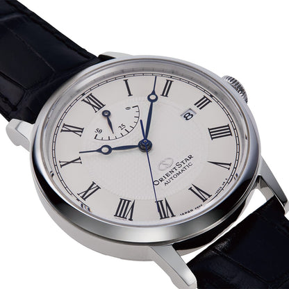 Orient Star Elegant Classic 39mm Power Reserve White Dial Leather Mens Automatic Watch RE-AU0002S00B