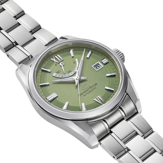 Orient star Contemporary Date Green Dial Stainless Steel Watch for Men's RE-AU0107E