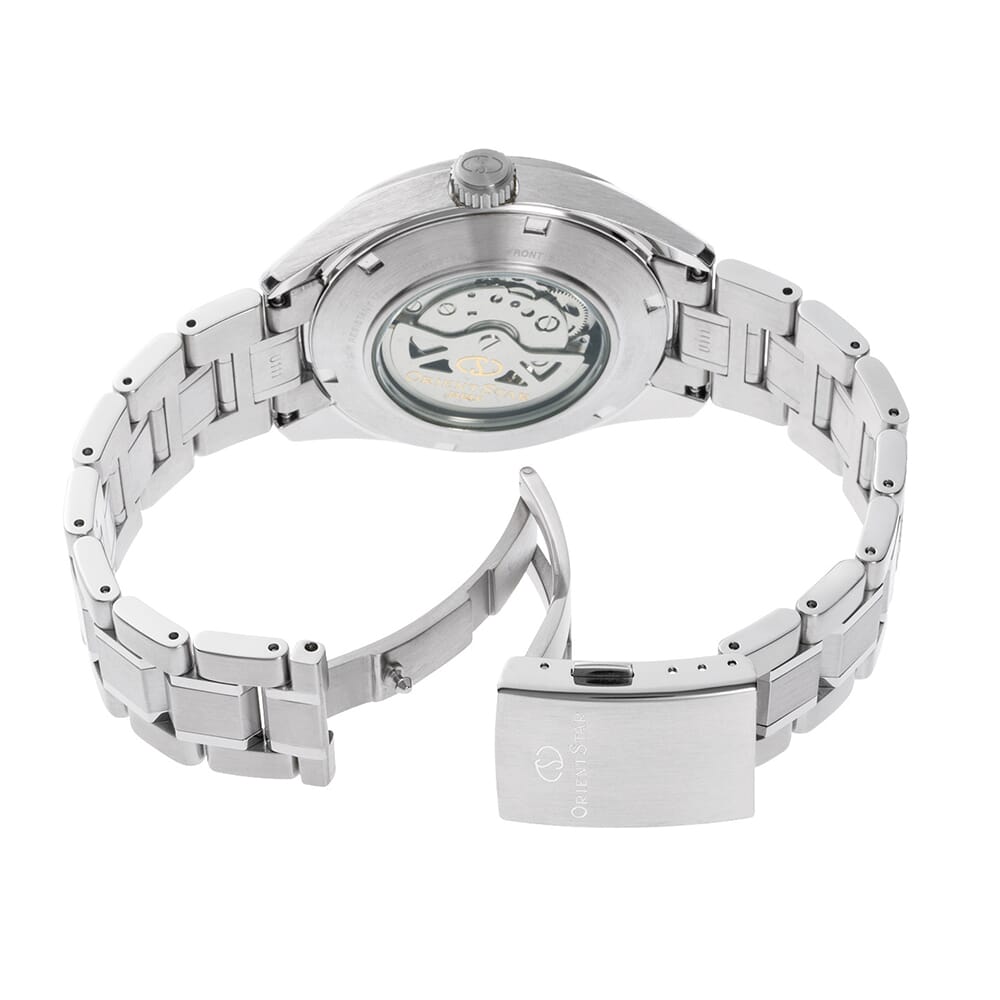 Orient Star RE-AV0125S00B Contemporary Modern Skeleton Automatic Silver Dial Stainless Steel Men's Watch