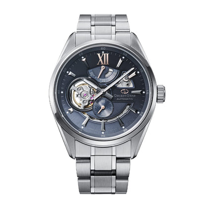 Orient Star RE-AV0132L00B Contemporary Modern Skeleton Limited Edition Automatic Blue Grey Dial Stainless Steel Men's Watch