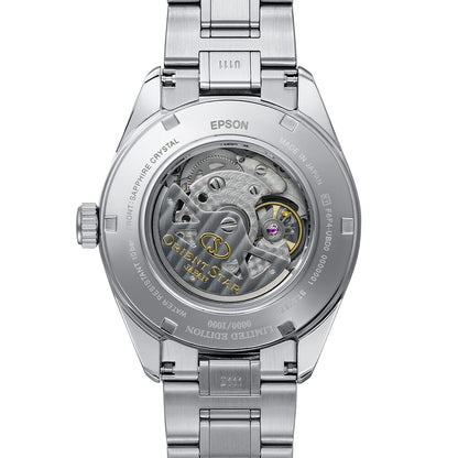 Orient Star RE-AV0132L00B Contemporary Modern Skeleton Limited Edition Automatic Blue Grey Dial Stainless Steel Men's Watch