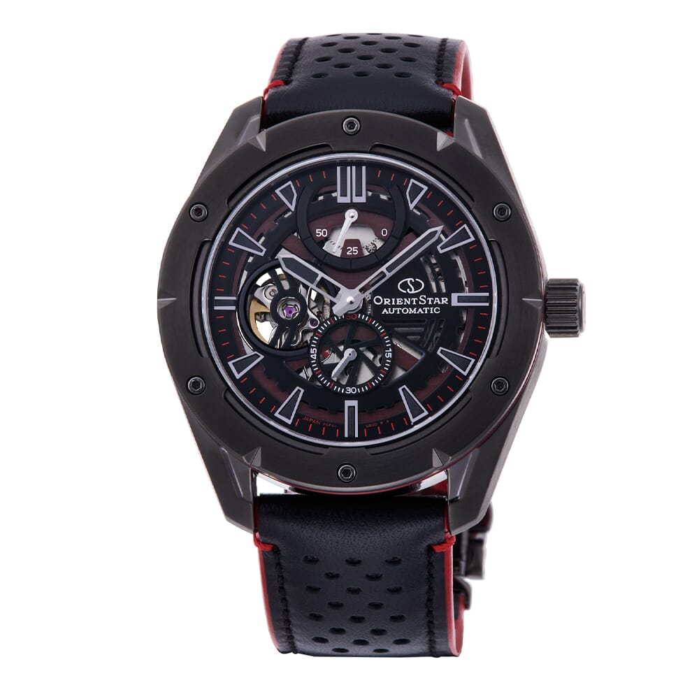 Orient Star Open Heart Leather Strap Watch for men RE-AV0A03B00B