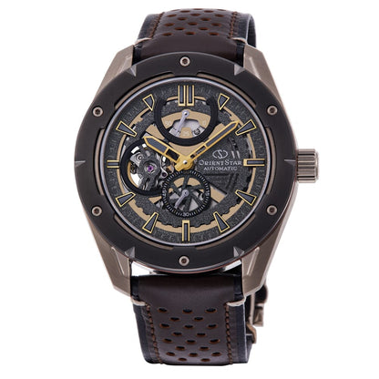 Orient Star Open Heart Leather Strap Watch for men RE-AV0A04B00B