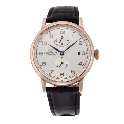 ORIENT STAR: Mechanical Classic Watch, Leather Strap - 38.7mm (RE-AW0003S)