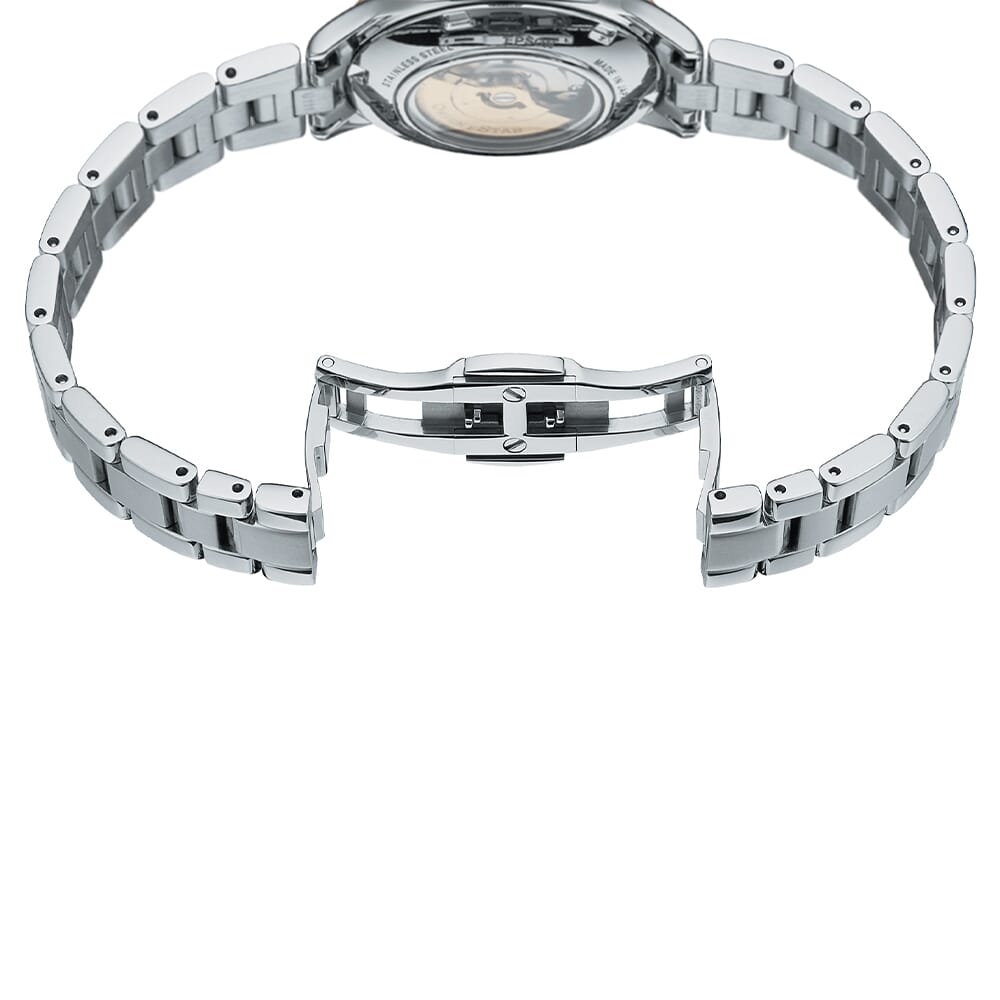 Orient Star RE-ND0001S00B Classic Semi Skeleton Automatic Ivory Dial Two-Tone Women's Watch