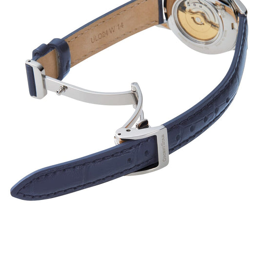 Orient Star RE-ND0005S00B Classic Semi Skeleton Automatic White Dial Blue Leather Women's Watch