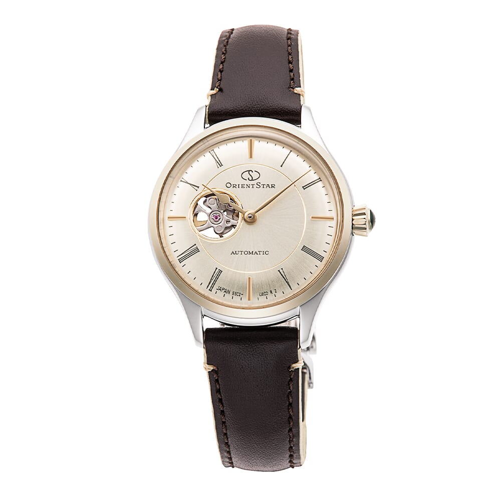 Orient Star RE-ND0010G00B Classic Semi Skeleton Automatic Champagne Gold Dial Women's Watch