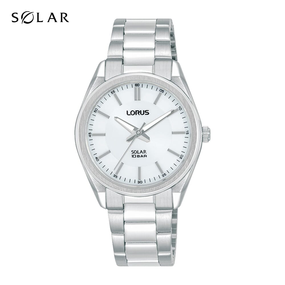 Lorus White sunray dial stainless steel watch for men RY513AX9