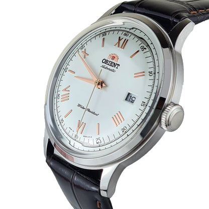 ORIENT Silver dial Automatic Leather Strap Watch for men SAC00008W0