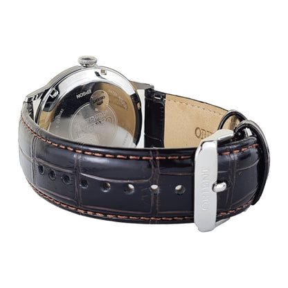 ORIENT Silver dial Automatic Leather Strap Watch for men SAC00008W0