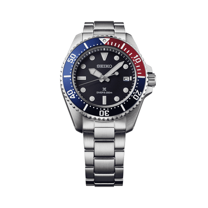 Seiko Prospex Solar Diver's in Blue-Red Watch For Men SNE595P