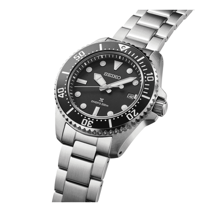 Seiko Prospex Solar Diver's in Black Watch For Men SNE597P