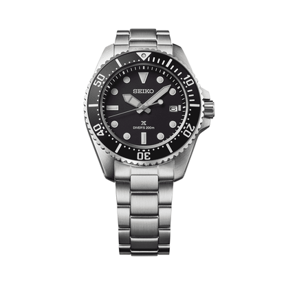 Seiko Prospex Solar Diver's in Black Watch For Men SNE597P