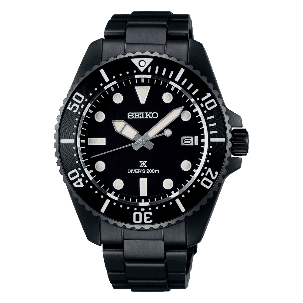 Seiko Prospex Solar Diver's in Black Watch for Men SNE599