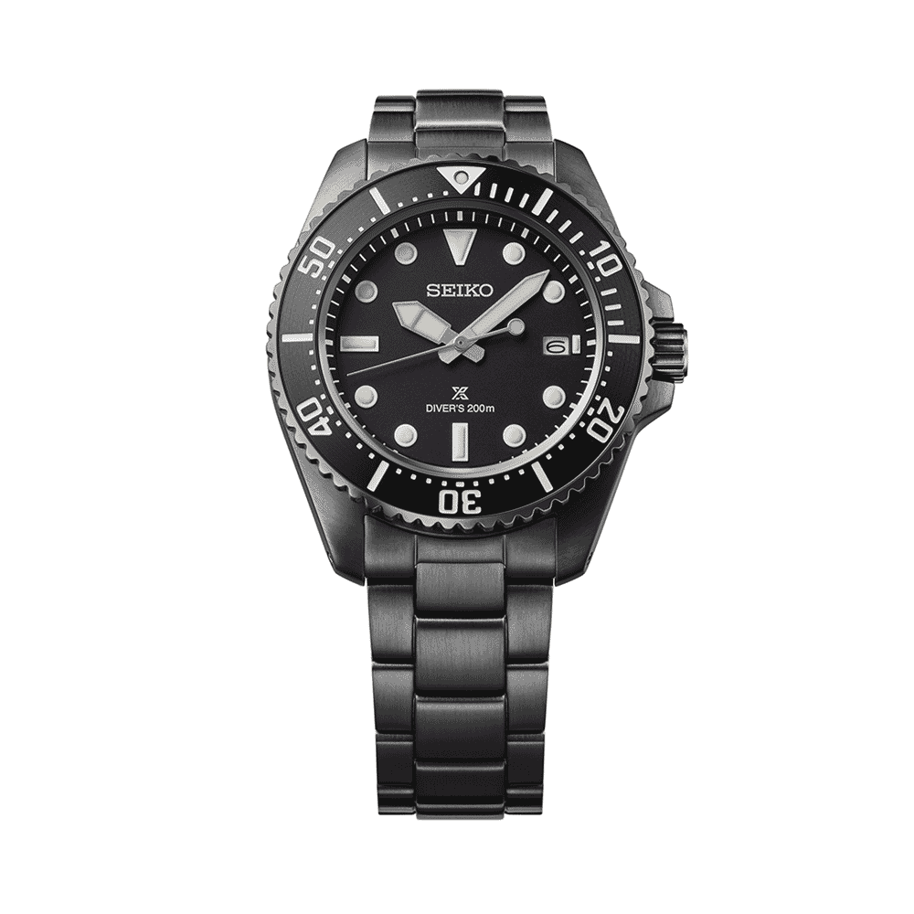 Seiko Prospex Solar Diver's in Black Watch for Men SNE599