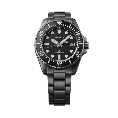Seiko Prospex Solar Diver's in Black Watch for Men SNE599