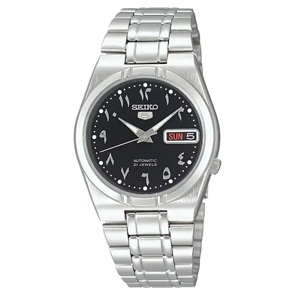 Seiko Arabic Dial Stainless Steel Band Analog Watch, Snk063J5