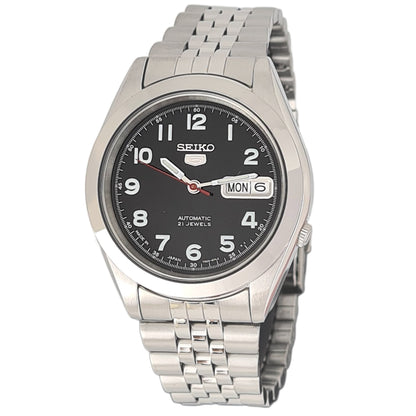 Seiko automatic 21 Jewels Calendar black dial Stainless steel watch  SNKB45J