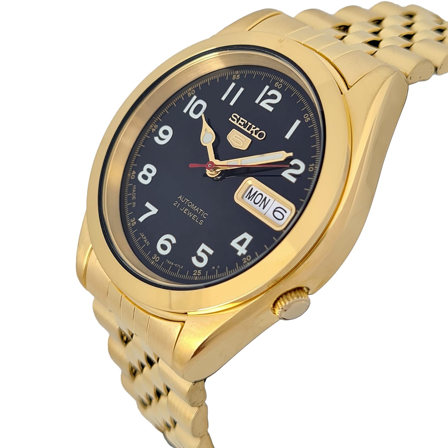 Seiko automatic 21 Jewels Calendar  golden Stainless steel watch  SNKC20J