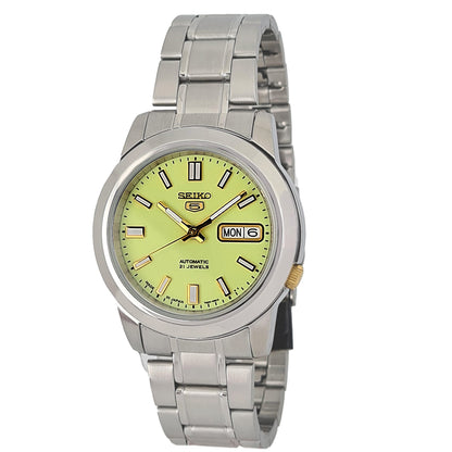 Seiko Mens Automatic Watch, Analog Display And Stainless Steel Strap Snkk19J1