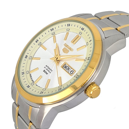 seiko 5 White Dial Automatic analog stainless steel watch for Men SNKM92J