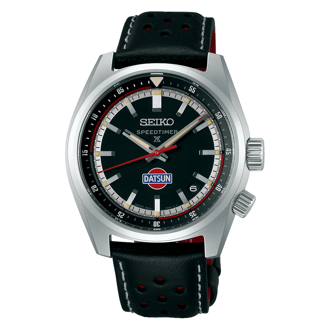 Seiko Prospex Speedtimer Black Dial Leather Strap watch for men SPB517J