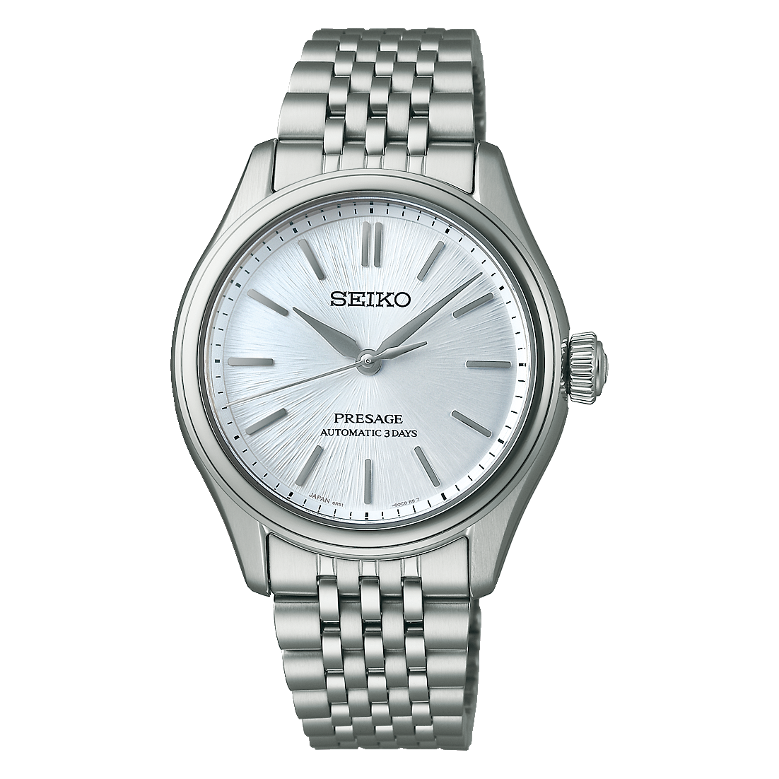 Seiko Presage Silver Dial Stainless Steel Watch for Men SPB521J