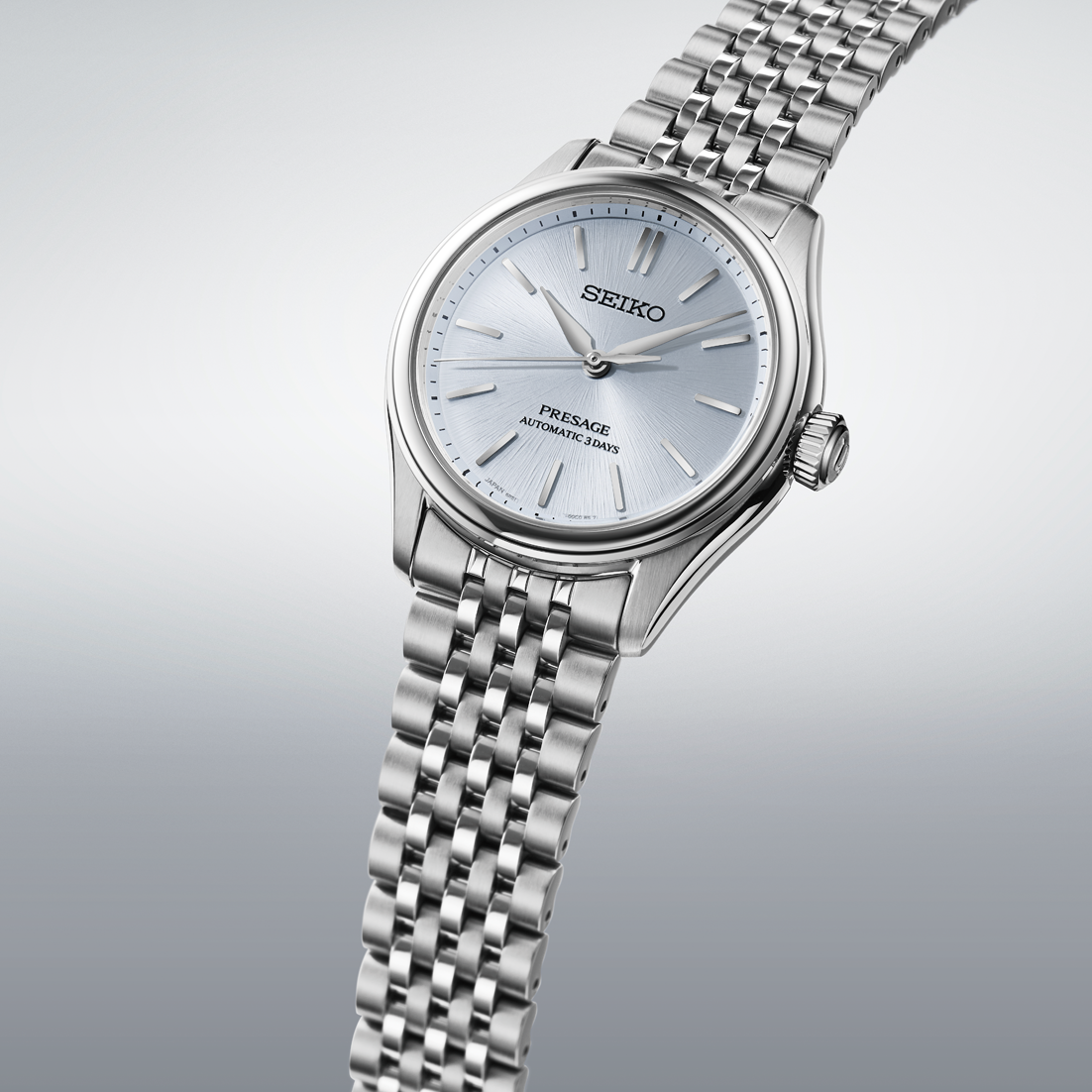 Seiko Presage Silver Dial Stainless Steel Watch for Men SPB521J