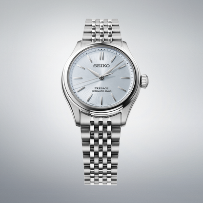 Seiko Presage Silver Dial Stainless Steel Watch for Men SPB521J