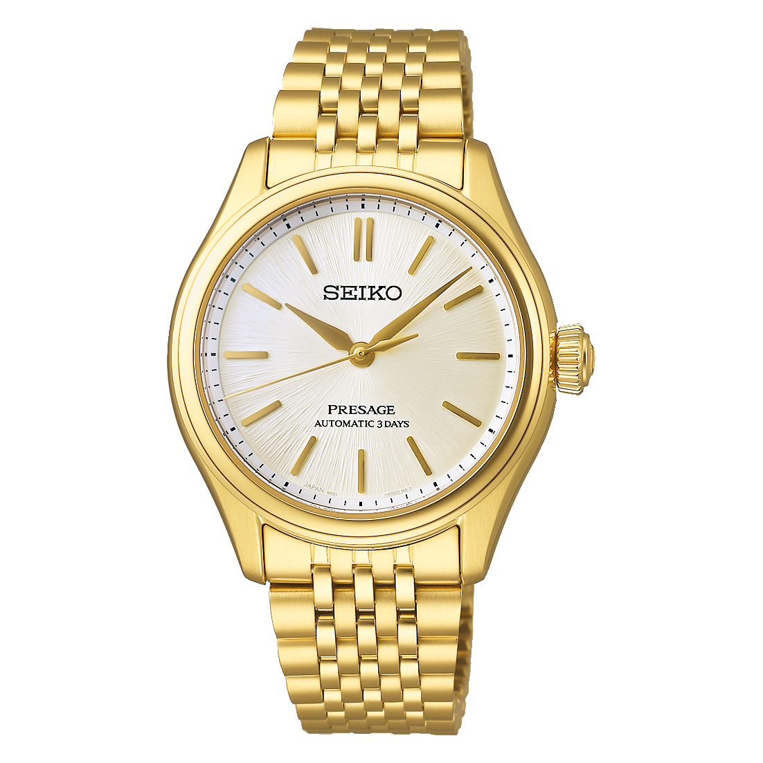 Seiko Presage Beige Dial Stainless Steel Watch for Men SPB524