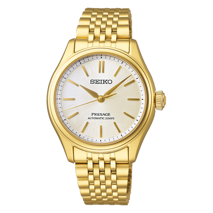 Seiko Presage Beige Dial Stainless Steel Watch for Men SPB524